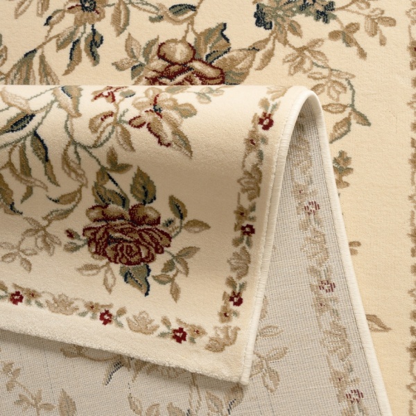 Orientalischer Wohnzimmer Beige Teppich mit Blumenmuster