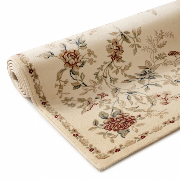 Orientalischer Wohnzimmer Beige Teppich mit Blumenmuster