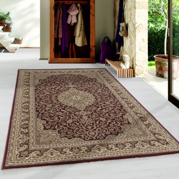 Kurzflor Schlafzimmer Teppich Rot Orientalischen Stil