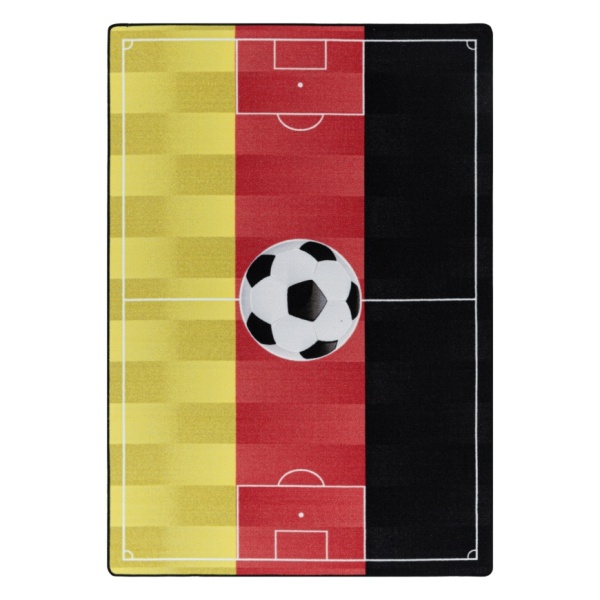 Spielteppich in Schwarz Rot Gold, Fuball Teppich Spielmatte