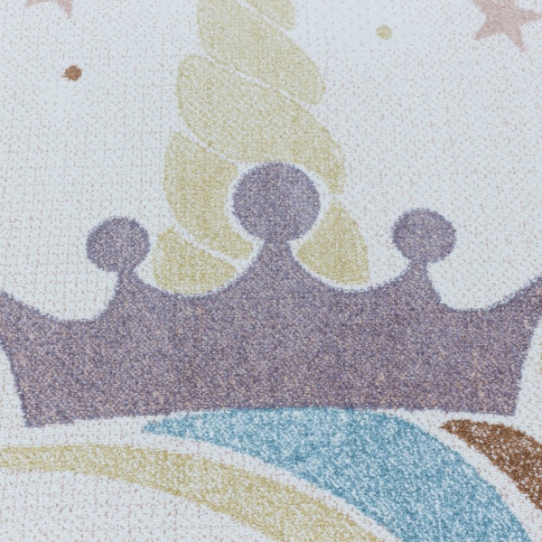 Kinderteppich Kinderzimmer Mdchen Babyteppich Kleine Prinzessin  Wei Bunt