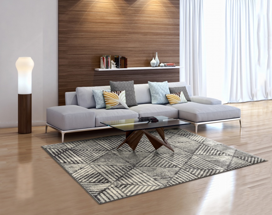 Kurzflor Designer Teppich Modern Wohnzimmer Schwarz und Wei